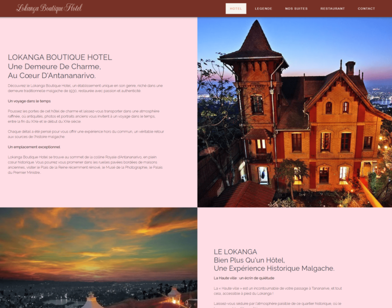 Site One Page de l'hotel Lokanga